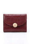 Vespera Heritage Plaid-Embossed Compact Cowhide Wallet