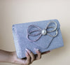 Lumina Crystal-Encrusted Oval Evening Clutch Bag