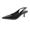 Enchanté French-Style Pointed-Toe Kitten-Heel Bow Sandals