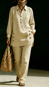 Linen-Look Shirt & Trouser Co-ord Set