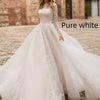 Genevieve High-Waist Long Princess-Sleeve Exquisite Wedding Gown