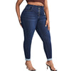 Plus-Size Mid-Rise Slim Fit Cropped Denim Jeans