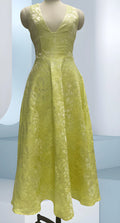 Sorrento Halter Midi-kjole i Golden Floral Jacquard