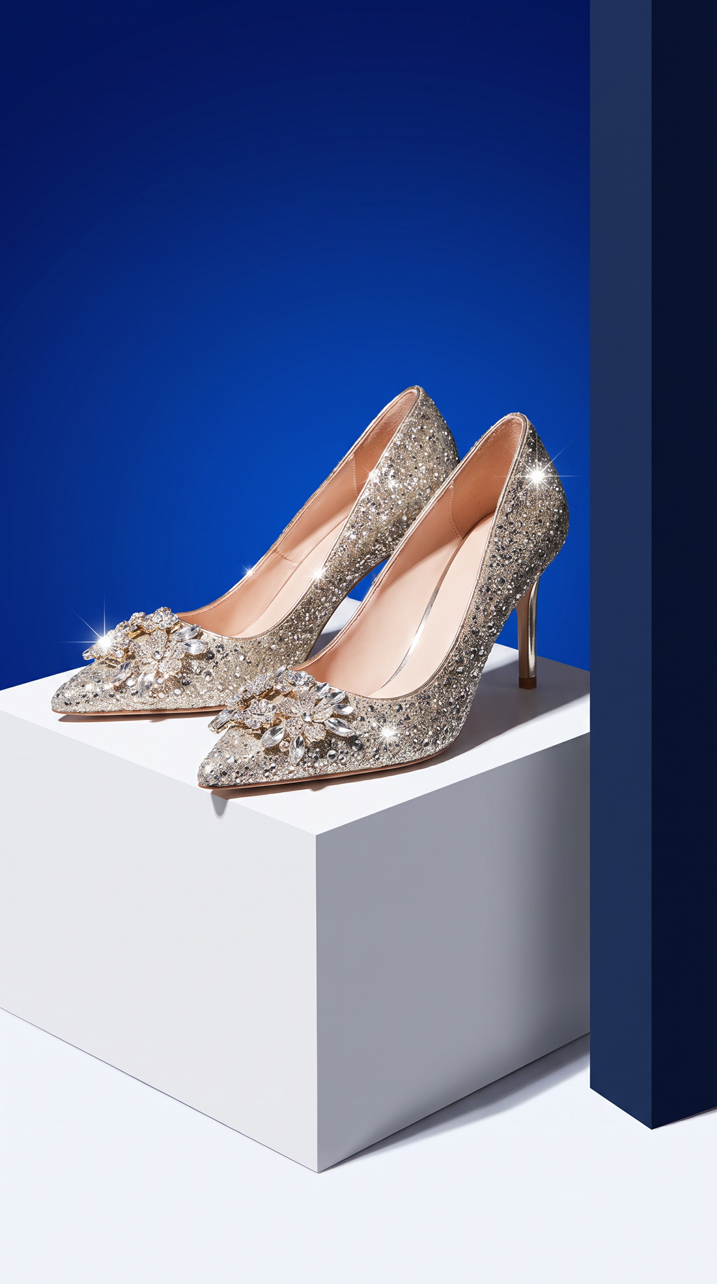 Tacchi da sposa con cristalli e strass, scarpe da sposa con tacco a stiletto
