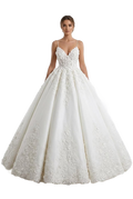 Image from Deep V-neck Sexy Lace Floor-length Wedding Dress Romantic Aura Dignified Wedding Banquet Welcome New Spring - Copy
