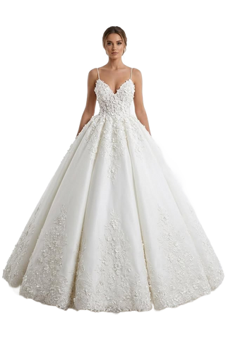 Image from Deep V-neck Sexy Lace Floor-length Wedding Dress Romantic Aura Dignified Wedding Banquet Welcome New Spring - Copy