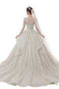 Image from Wedding Evening Dress New Bride French Temperament Dream Long-sleeved Retro Big Tail - Copy