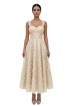 Charleston Sleeveless Tassel Midi Dress in Ivory White