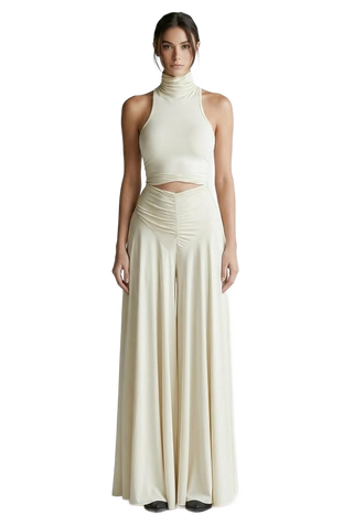 Image from Fashionable Sleeveless Turtleneck Top And Elegant Long Skirt Two-piece Set - Copy