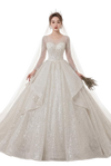 Aurelia French Temperament Dream Long Sleeve Retro Big Tail Gown