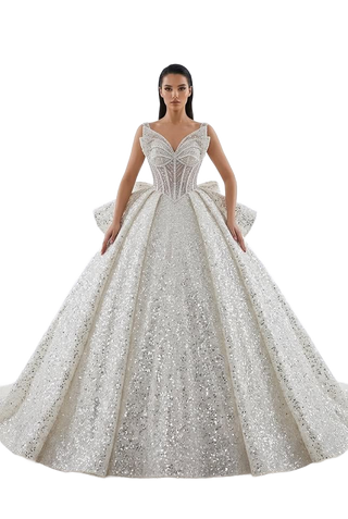 Image from One-shoulder High-quality Long Trailing Heavy Industry Retro Wedding Dress - Copy