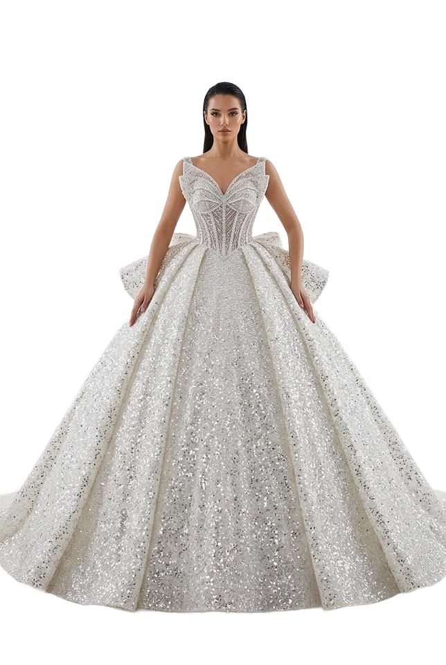 Image from One-shoulder High-quality Long Trailing Heavy Industry Retro Wedding Dress - Copy