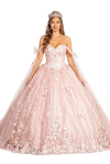 Penelope High Waist Lace Long Sleeve Pink Banquet Gown