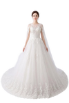 Chloe Off Shoulder White Short Tail Simple Wedding Dress