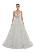 Image from V-neck Pure White Three-layer Wedding Evening Dress - Copy