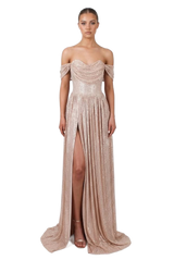 Image from Sequin Maxi Ball Gown Prom Dress Slit Dress - Copy