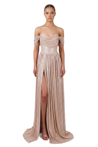 Image from Sequin Maxi Ball Gown Prom Dress Slit Dress - Copy