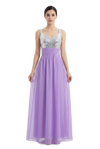 Evangeline Sequined Chiffon Maxi Bridesmaid Gown in Rich Violet