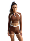 European And American-style Swimsuit With Zip-front Top