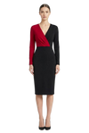 Sloane Deep V Colorblock Midi Pencil Dress