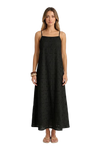 Womens Lace Solid-Color Sleeveless Buttoned Strap Dress