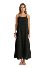 Image from Womens Lace Solid-Color Sleeveless Buttoned Strap Dress - Copy
