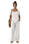 Women's Square-Neck Short-Sleeve Pantsuit
