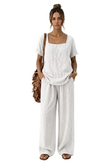 Image from Women's Square-Neck Short-Sleeve Pantsuit - Copy