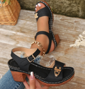 Sandales Femme à Talons Épais et Hauts Grande Taille Décontractées et Confortables